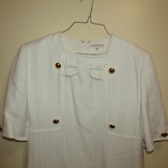 Vintage Nina Ricci Whitish Business Dress 42 - Picture 2 of 5